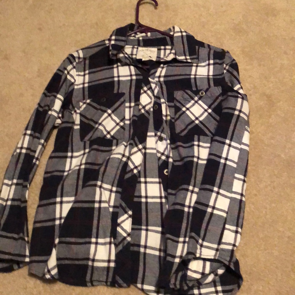Navy grey white flannel